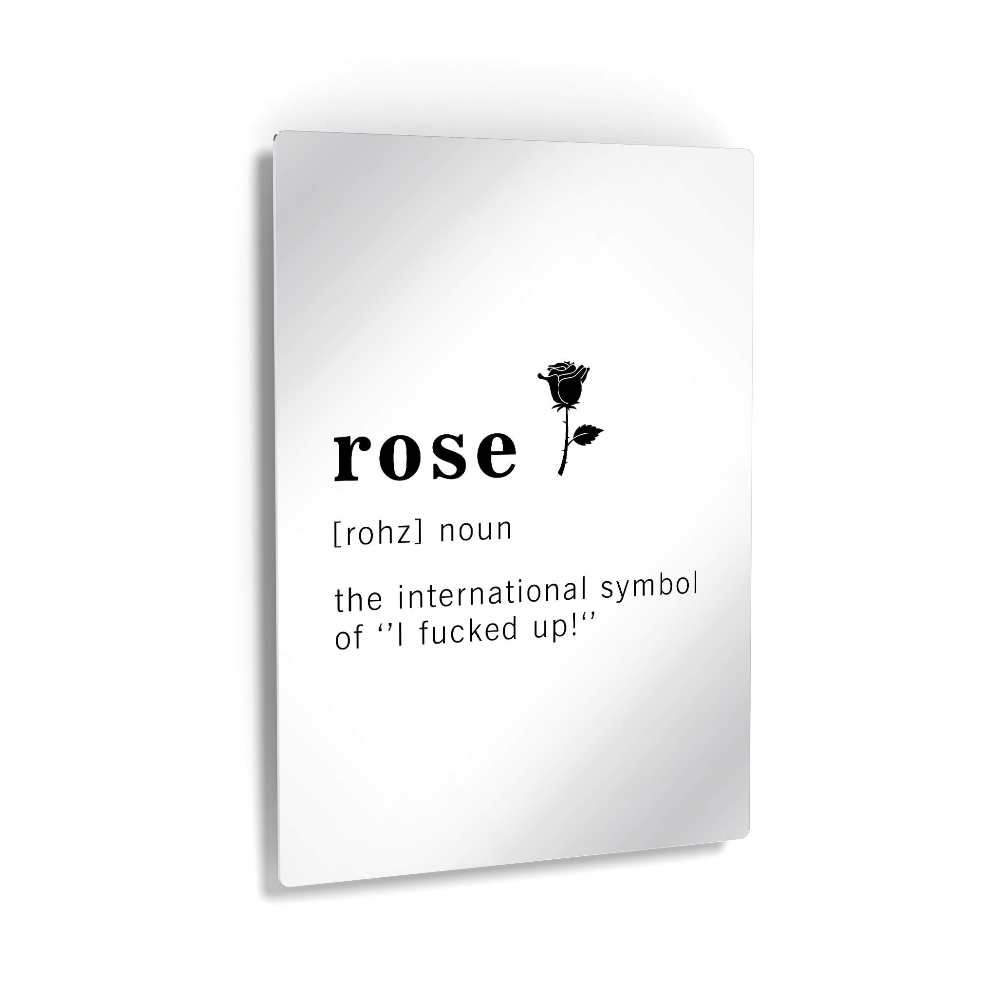 Funny Noun Dictionary Definition of Rose Metal Print - Inspirational Quote Wall Art for Office, Living Room, Bedroom & Bathroom Decor - Ready to Hang 36x24 Inches - Made in USA | Perfect for Gifts, Home Styling & Workspace Motivation