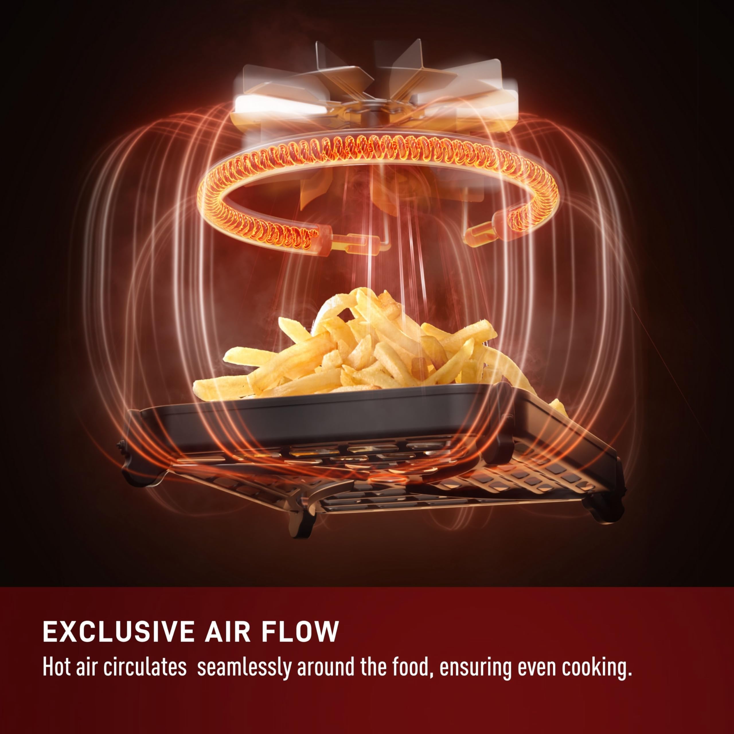T-fal 6 Qt Digital Air Fryer with Touch Screen - 7-in-1 Cooking Functions, 1550W Fast Heating to 750°F in 45 Seconds, Carbon Fiber Heater & No-Shake Technology for Crispy Results - Perfect for Healthy Frying, Baking, Roasting in Kitchens & Small Spaces (Black)
