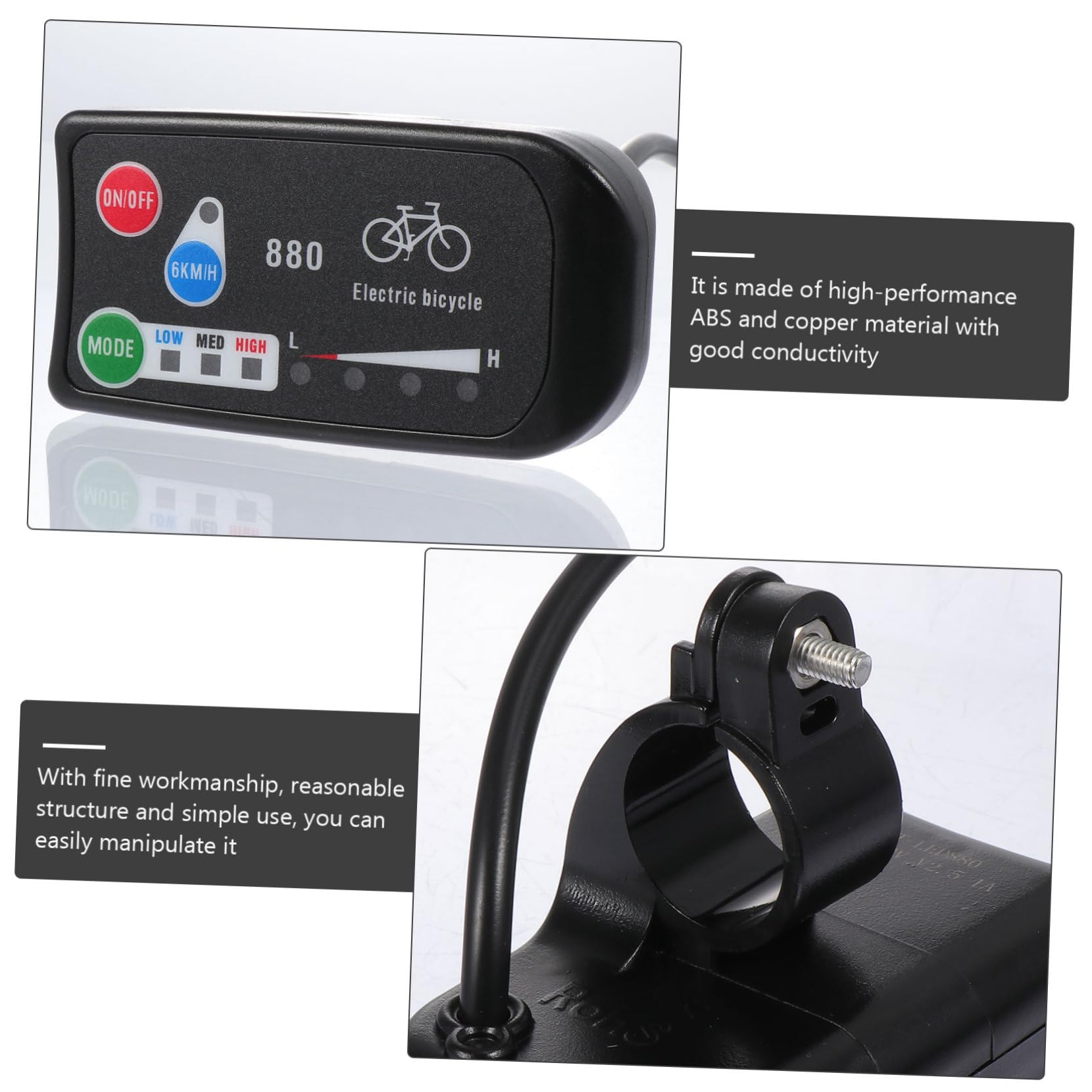 SKISUNO Electric Bike Controller - Waterproof LED Display Panel with ABS Material, Battery Charge Status Monitoring for E-Bikes | Perfect for Commuting, Off-Roading & Urban Riding