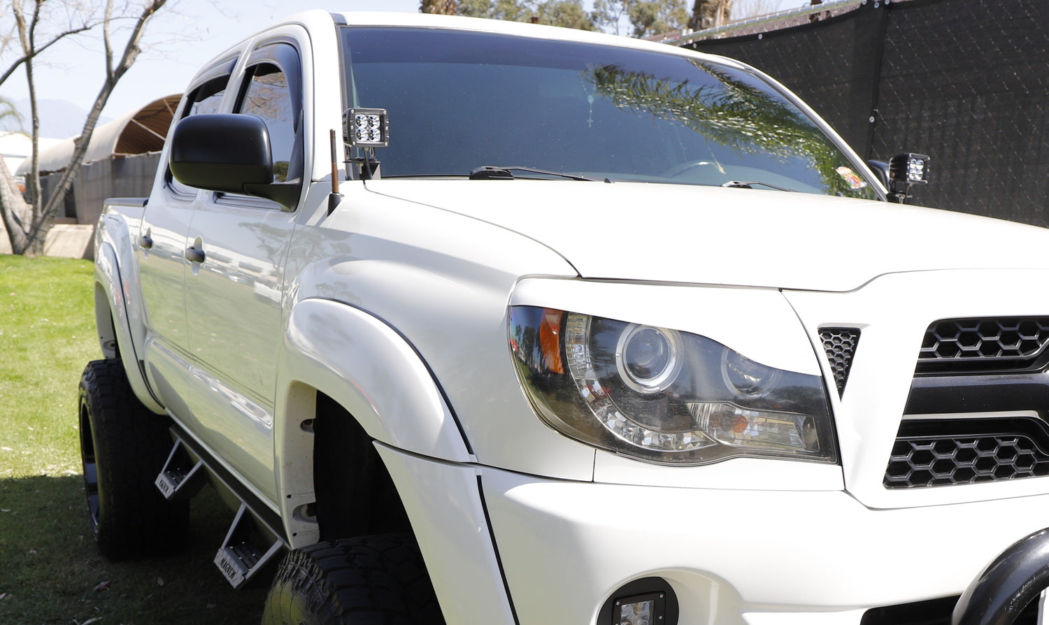 40W CREE LED Pod Light Kit with A-Pillar Brackets & Wiring Harness - Compatible with 2005-2015 Toyota Tacoma - Off-Road Lighting for Trucks, ATVs & Night Driving