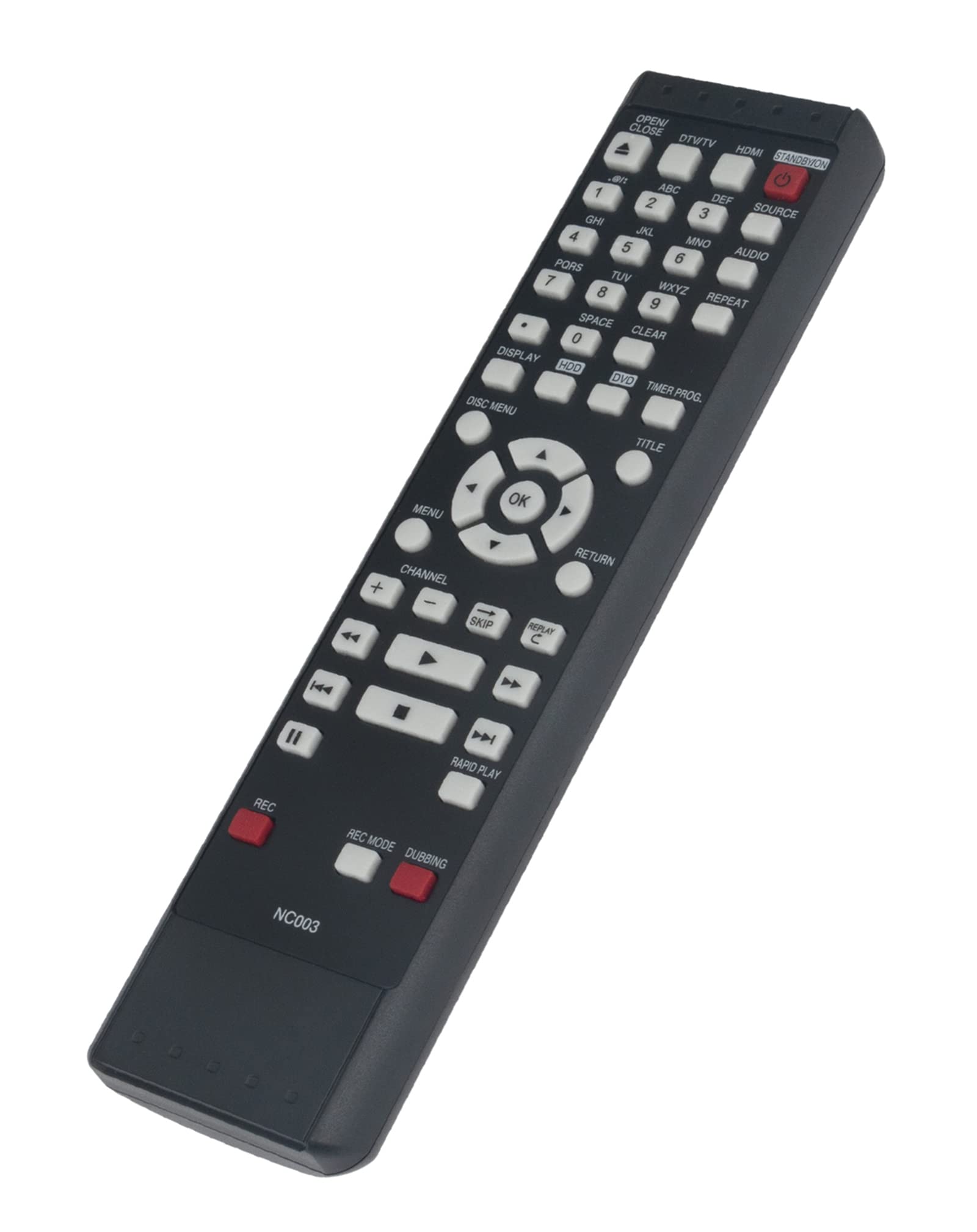 Replacement Remote Control for MAGNAVOX DVD Recorder MDR515H/F7 MDR533H/F7 MDR535H/F7 MDR537H/F7 MDR557H/F7 DVD/HDD Player - Perfect for Home Entertainment & Media Playback