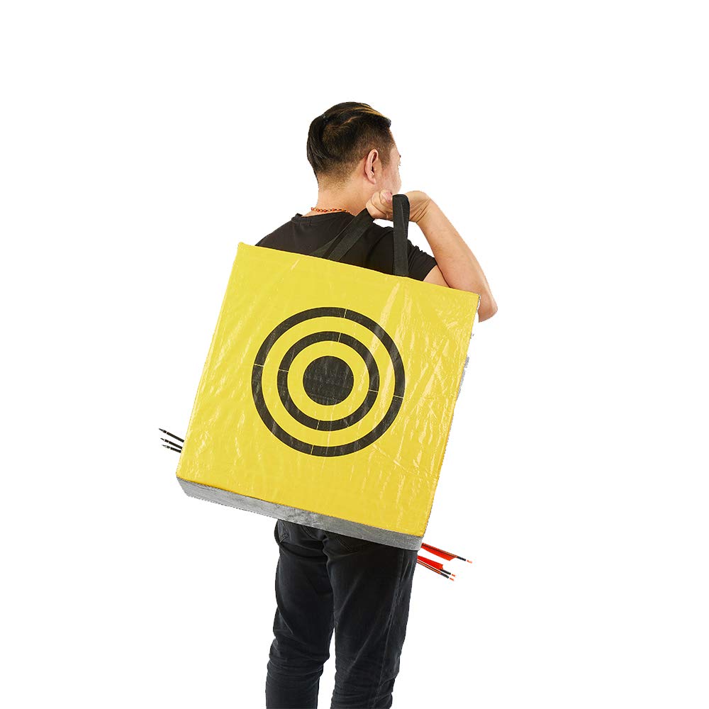 Professional Archery Target Bag with 2 Shooting Sides - Weatherproof Outdoor Practice Target for Adults & Youth - Includes Carry Handle & Easy Arrow Removal - Perfect for Backyard Training, Hunting Practice & Field Archery (Yellow)