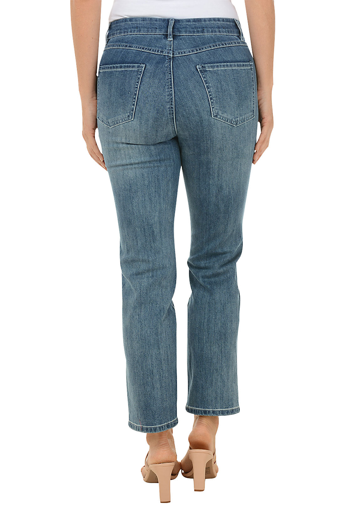 Floral Vine Denim Ankle Pants for Women - Boho Chic Stretch Jeans with Floral Embroidery - Perfect for Spring, Summer & Casual Outings