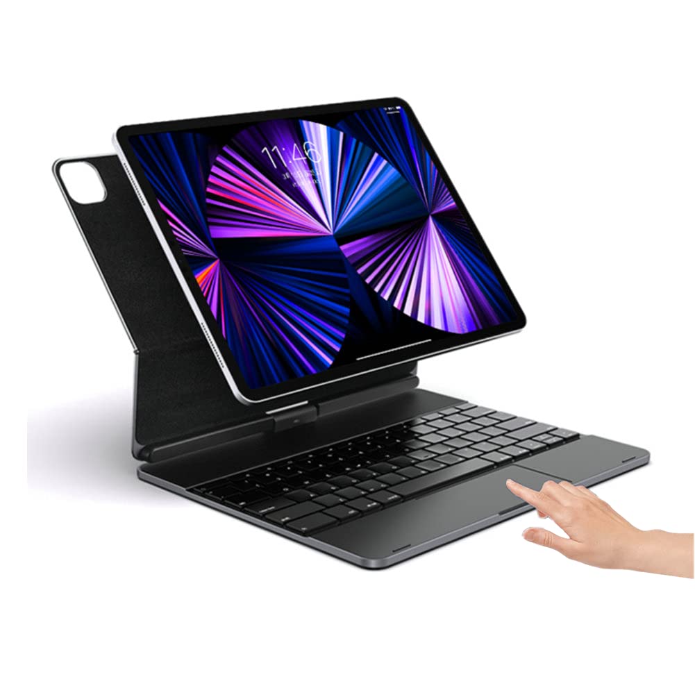 360° Rotating Backlit Keyboard Case for iPad Pro 11 (3rd/2nd Gen) - Smart Magic Keyboard with Touchpad | Perfect for Work, Study & Travel (Space Gray)