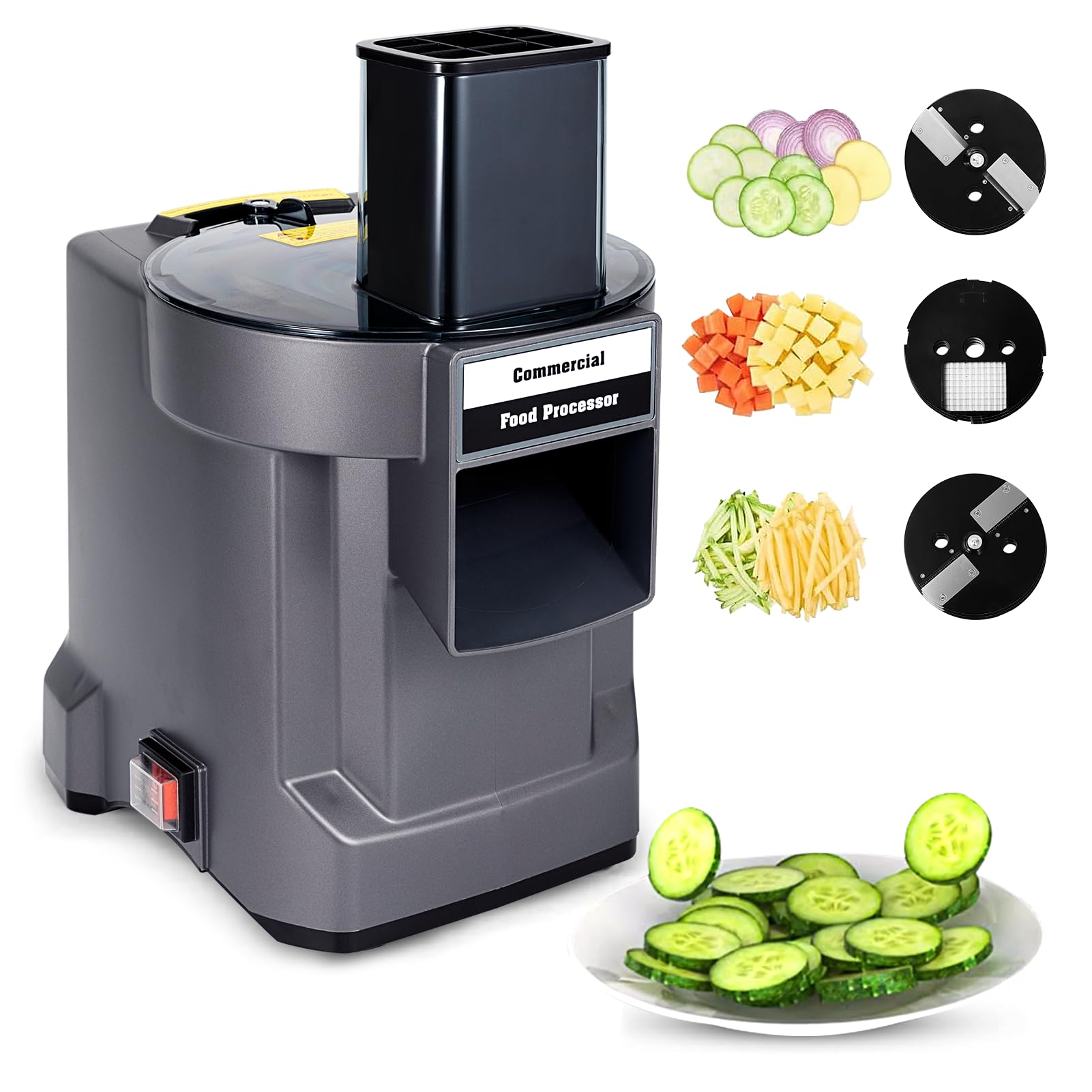 3 in 1 Commercial Vegetable Dicer Chopper - Electric Food Processor with 3 Blades for Potatoes, Onions & More | Automatic Slicer & Shredder for Kitchen, Restaurant & Catering | Perfect for Meal Prep, Salad Making & Bulk Cooking