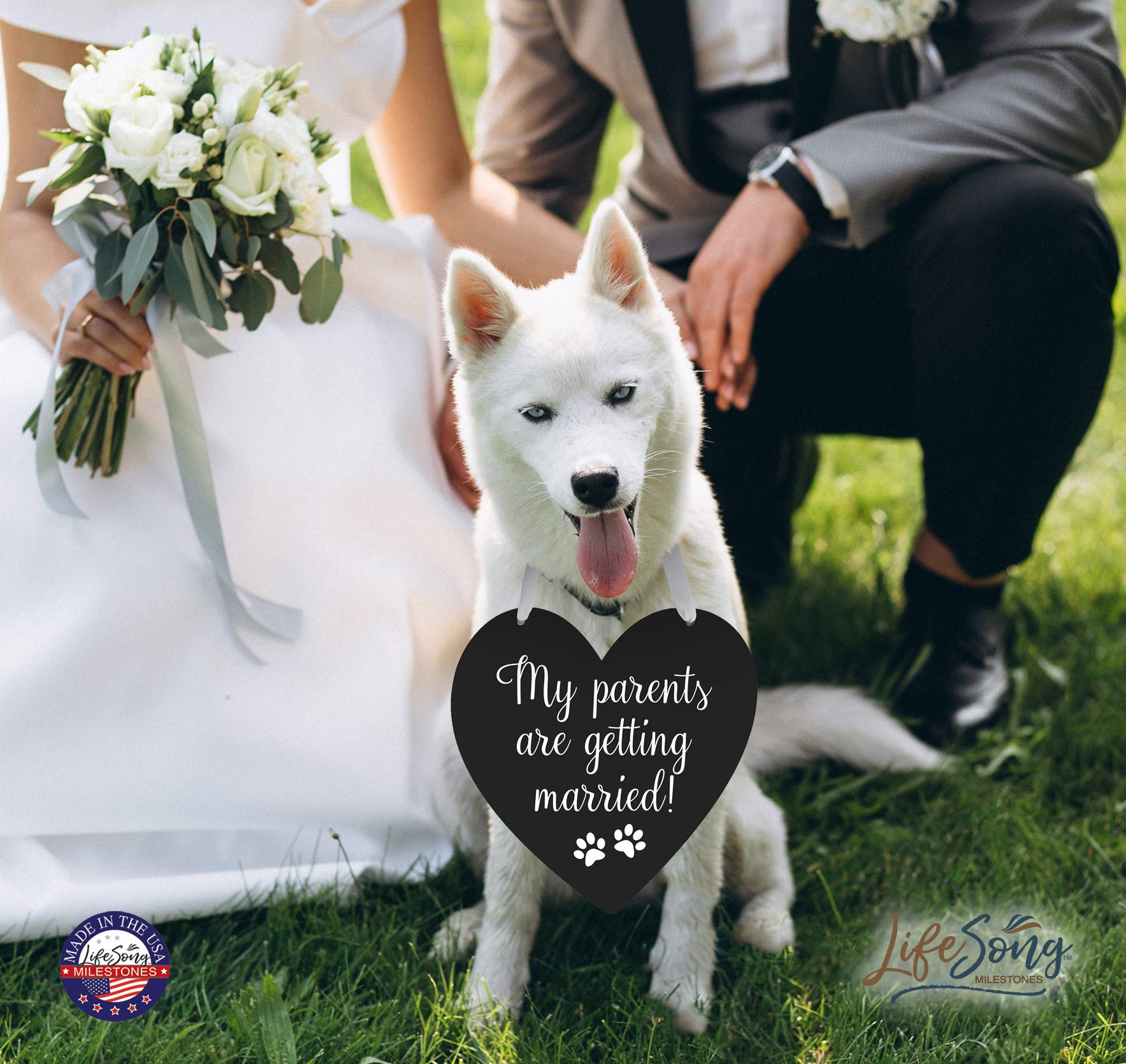 LifeSong Wedding Anniversary Pet Rope Sign - Bride & Groom Decor for Ceremonies