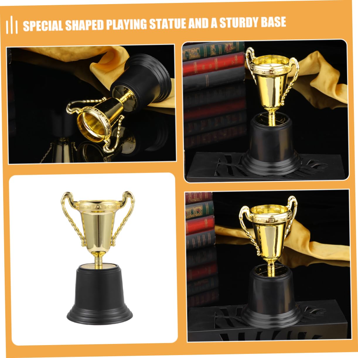 SUPVOX Kids Baseball Trophies - Mini Gold Award Cups for Children's Sports | Reusable Plastic Trophies for Little League, Baseball Tournaments & Youth Achievement Awards