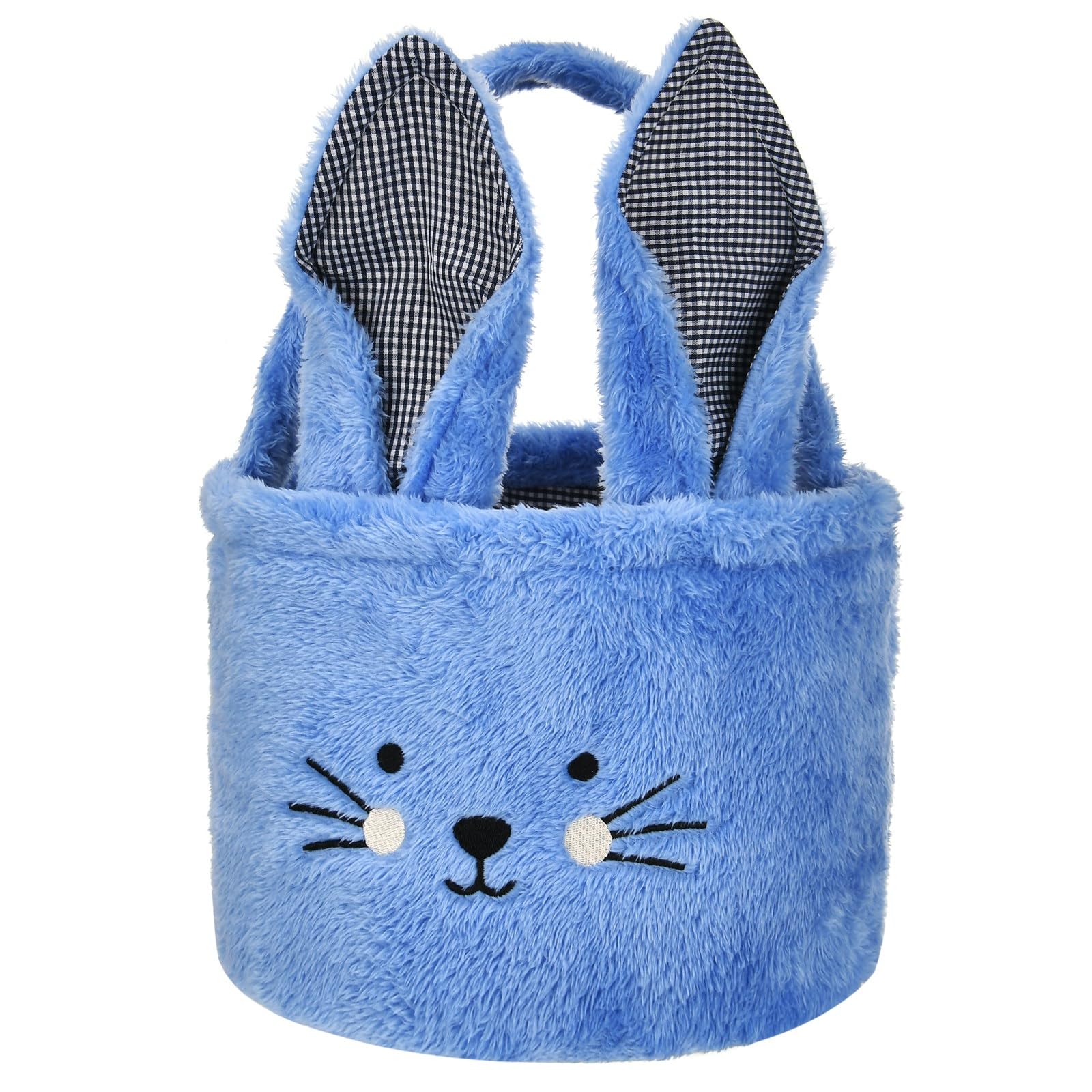 Cute Plush Easter Bunny Basket Tote Bag - Personalized Blue Rabbit Design for Kids, Easter Egg Hunt & Gift Carrying - Perfect for Easter Celebrations & Spring Parties