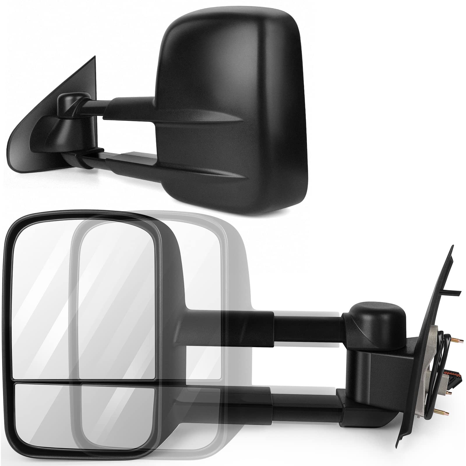 INEEDUP Towing Mirrors for Ford F150 1997-2003 - Power Adjustable Side Mirrors (Left & Right) for Standard & Extended Cab Models | Non-Heated, No Turn Signal | Perfect for Truck Accessories & Towing Safety