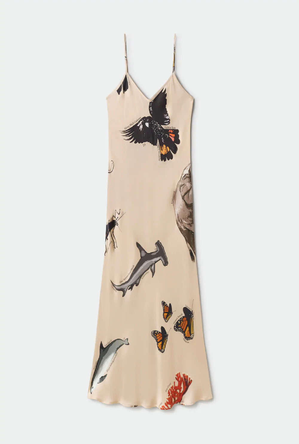 90s Vintage Slip Dress - Endangered Species Print Hazelnut Brown | Boho Chic Night Out & Casual Daywear