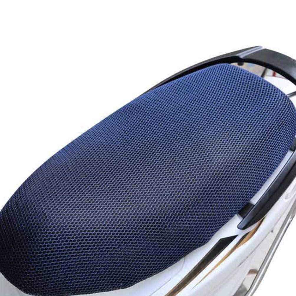 LIOOBO XL Motorcycle Seat Cover - Waterproof Scooter Moped Seat Cushion with Heat Insulation, Elastic Dacron Fabric in Blue - Perfect for Cruisers, Touring Bikes & Daily Commuting