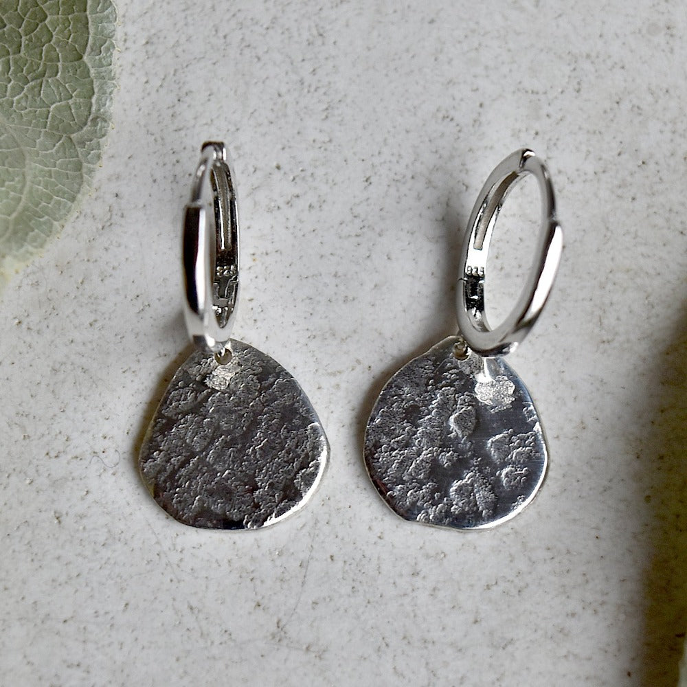 Stylish Silver Huggie Hoop Earrings with Small Drop Charm - Perfect for Everyday Wear & Special Occasions