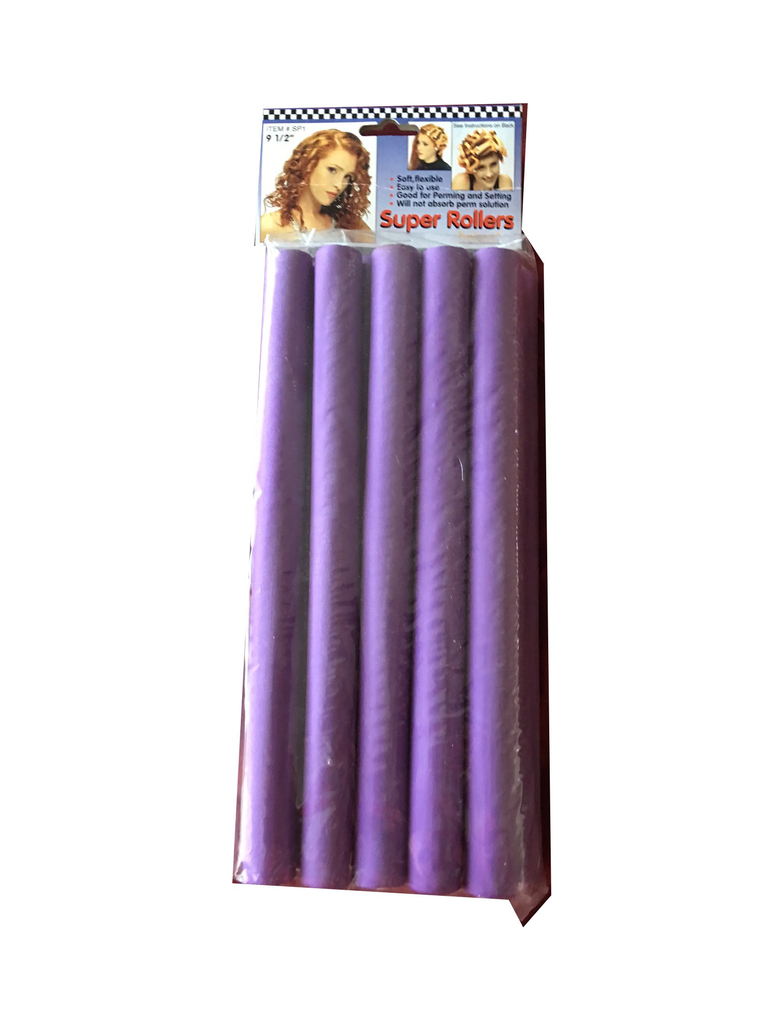 Long Super Rollers - Purple Hair Curlers for Women | Perfect for Salon-Quality Styling at Home, Travel & Special Occasions