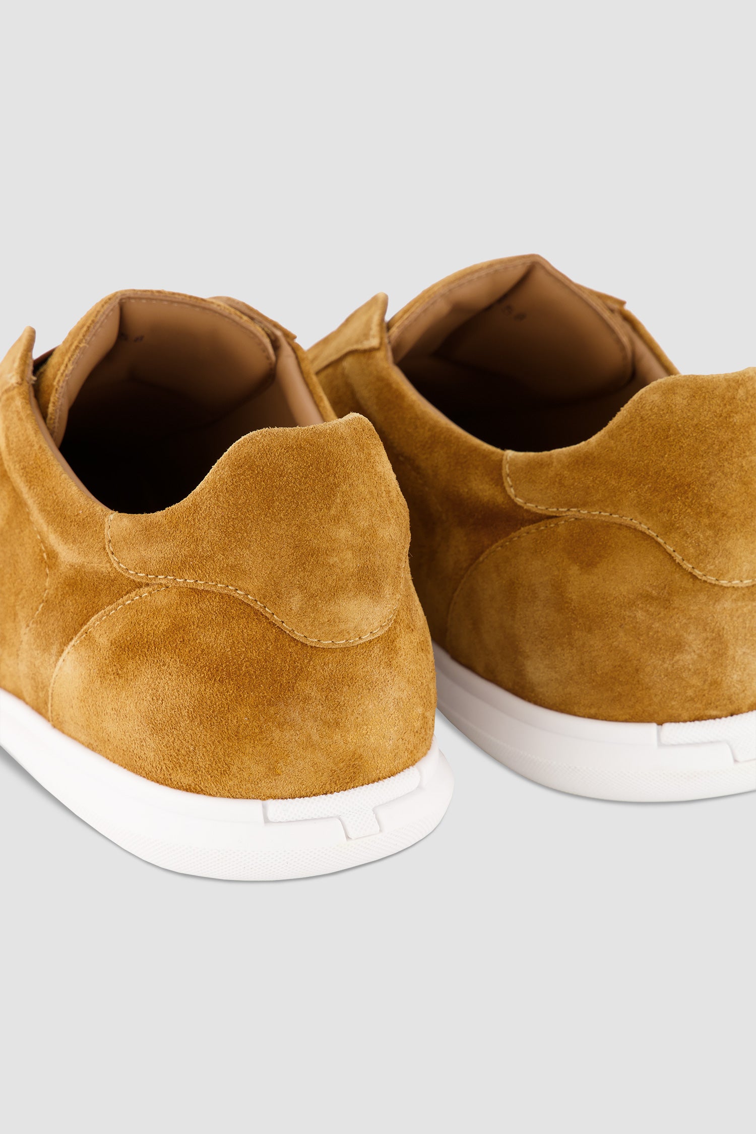 Testoni Senape/White Suede Calf Casual Elba Sneakers - Men's Luxury Italian Leather Shoes for Business Casual & Weekend Wear