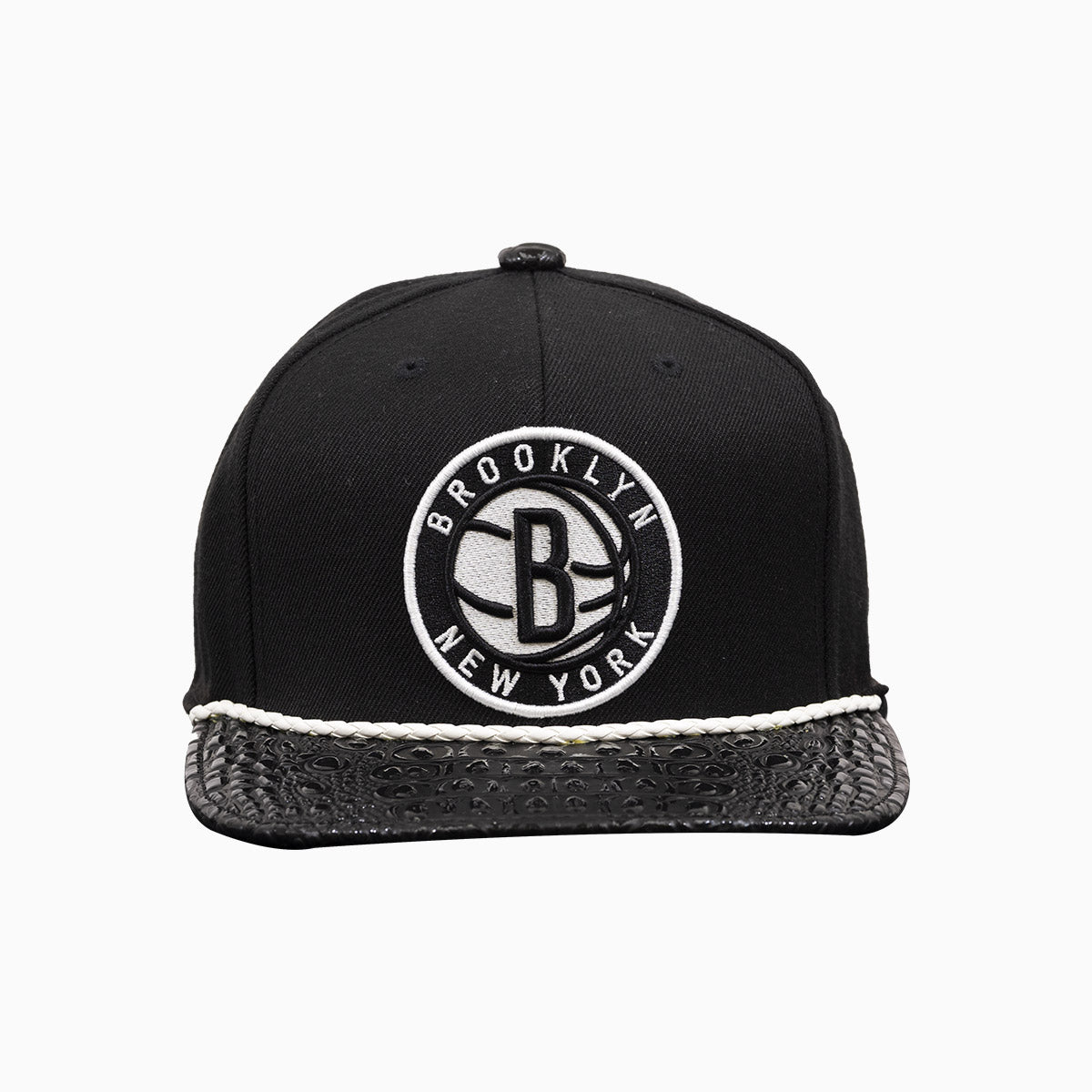 Breyer's Buck 50 Brooklyn Nets NBA Snapback Hat with Genuine Leather Visor - Perfect for Basketball Games, Streetwear Fashion, and Sports Fans