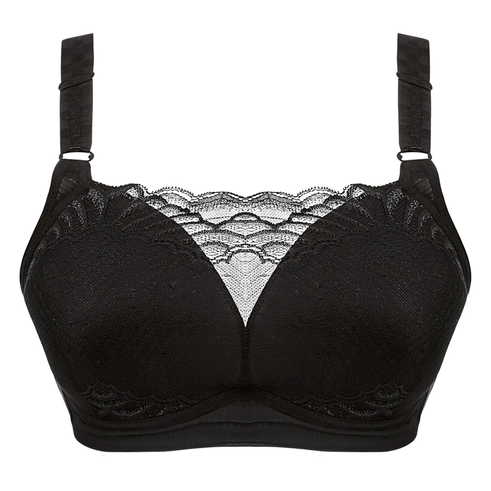MEIFXIH Plus Size Lace Wireless Bras for Women - Comfortable Wire Free Push Up Bra with Soft Fabric - Perfect for Everyday Wear, Workouts and Special Occasions