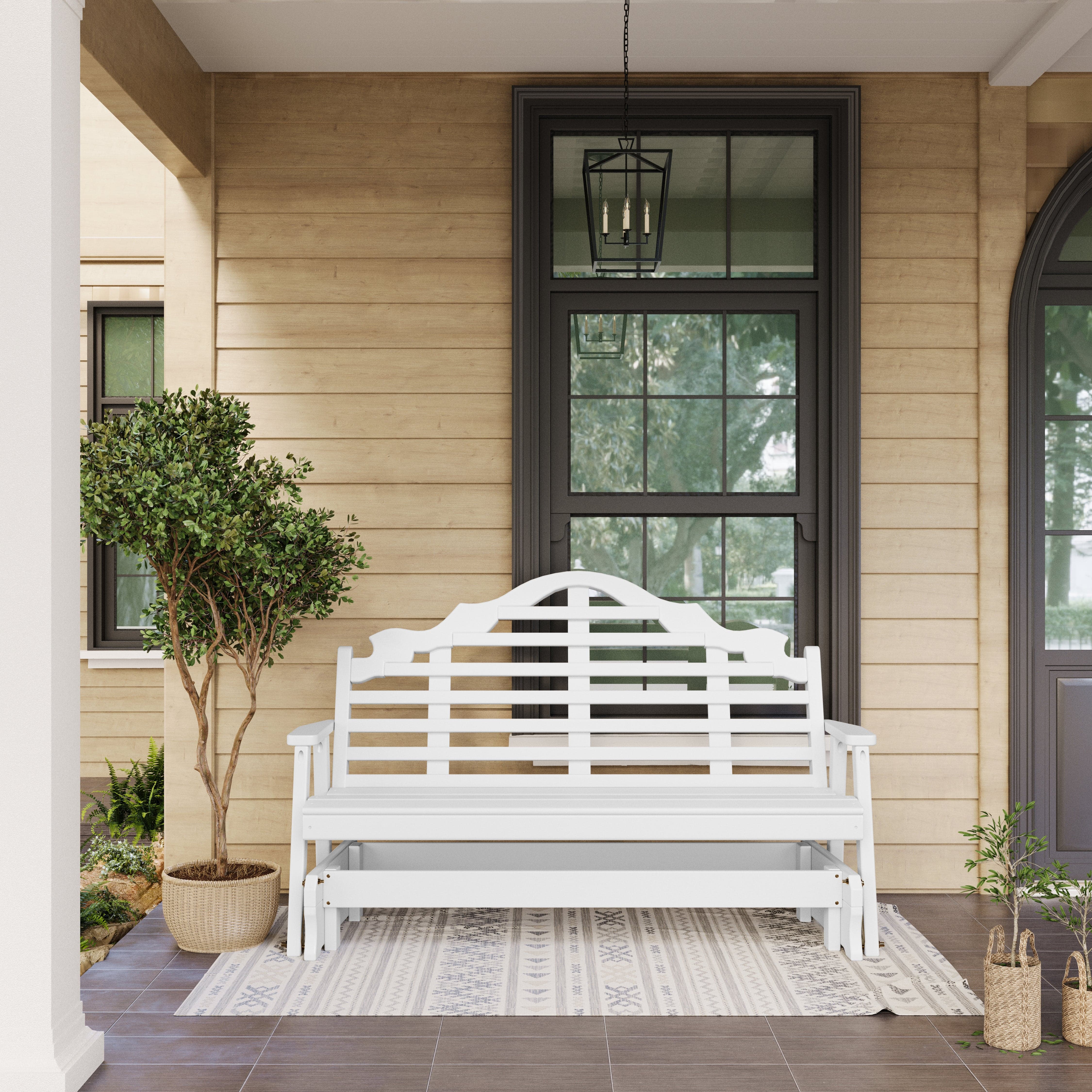 Keystone Amish Co. Milan Porch Glider - Handcrafted Wooden Outdoor Swing for Patio, Garden, and Deck - Relaxing Porch Swing with Weather-Resistant Finish - Perfect for Backyard, Front Porch, and Outdoor Lounging