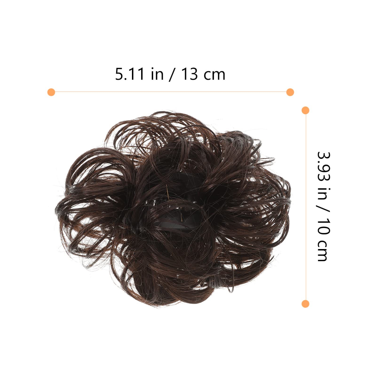 Lurrose 2Pcs Women's Hair Barrettes - Short Human Hair Extension Bun with Elastic Rubber Bands, Fake Buns & Fiber Bread for Natural Look | Perfect for Updos, Ponytails, and Miss Curls Hairstyles