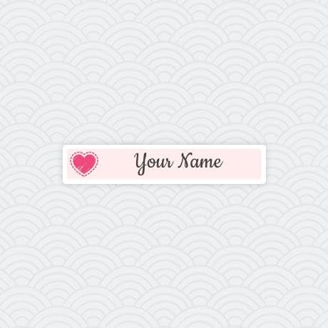 Peel & Stick Waterproof Name Labels - 80 Durable Personalized Skinny Heart Labels for Kids School Supplies, Water Bottles & Lunch Boxes