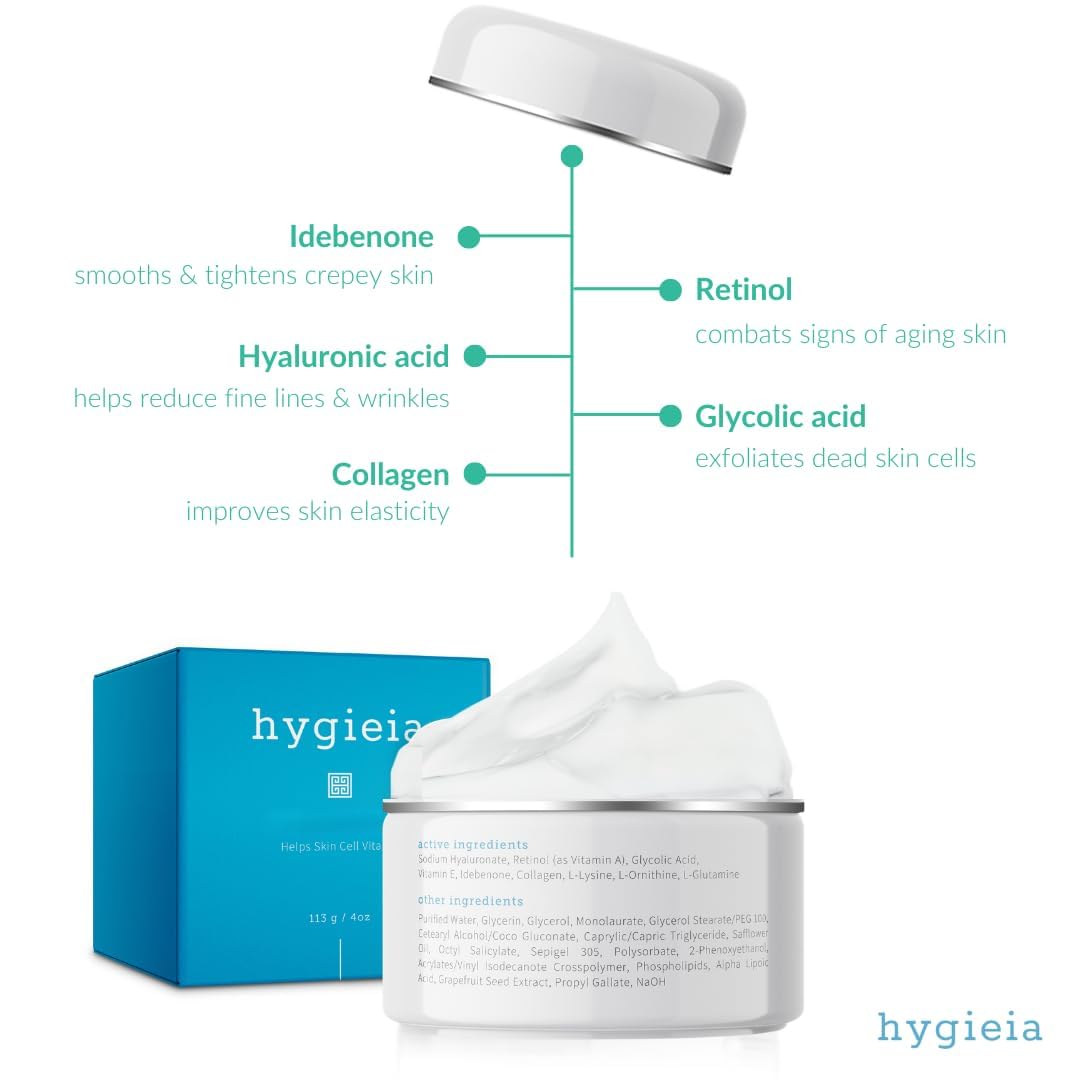 Hygieia Eternal Youth Bundle - Anti-Aging Crepey Skin Repair Cream 4oz & Hydrating Full Body Moisturizer 8oz | Deep Nourishment for Dry, Dull, Textured Skin | Perfect for Night Routine & Daily Skincare Regimen