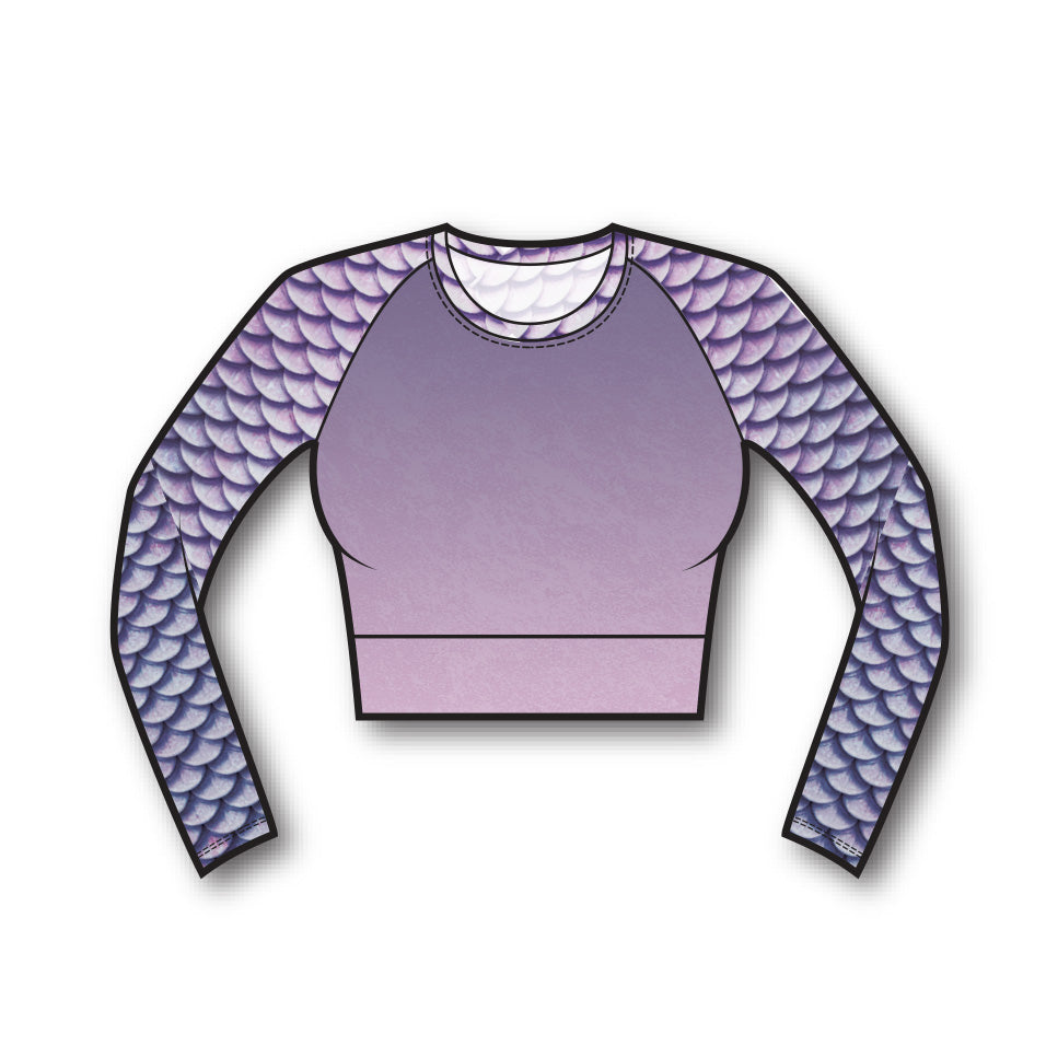 Eco-Friendly Quartz Cropped Rash Guard for Women - UPF 50+ Sun Protection, Quick Dry Swim Shirt for Surfing, Yoga & Beach Activities
