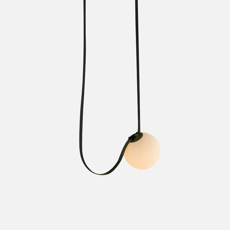 Modern Suspended Sphere Belted Pendant Light - Industrial Style Ceiling Fixture for Dining Room, Kitchen Island & Bedroom Decor