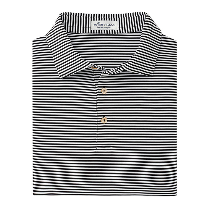 Peter Millar Hales Performance Polo Shirt for Men - Moisture-Wicking, Breathable Golf & Casual Wear - Black