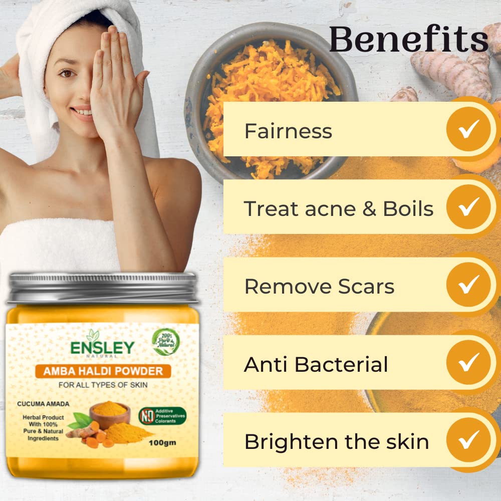 Organic Amba Haldi Powder & Lemon Peel Powder Combo Pack - 2x100g | Pure Turmeric & Citrus Blend for Cooking, Skincare & Ayurvedic Remedies | Gluten-Free, Vegan-Friendly Spice Mix for Curry, Tea & Face Masks