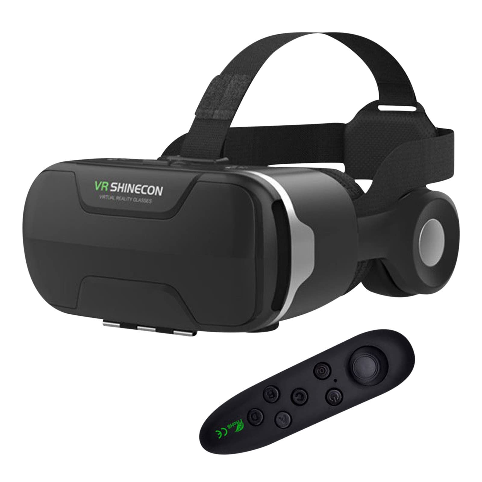 Amikadom VR 3D Glasses Headset for Smartphones - Virtual Reality Headset with Built-in Headphones for 3D Movies, Gaming & Immersive Experiences | Perfect for Home Entertainment, Travel & VR Gaming