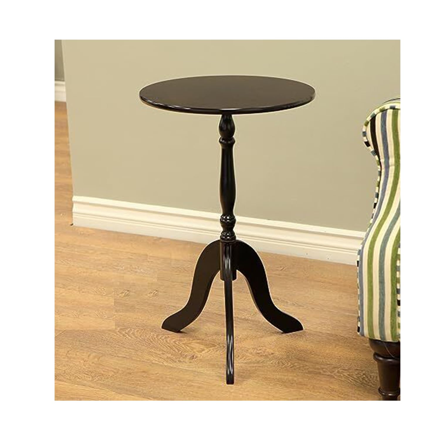 Premium Round Wooden Accent Table - Classic Mahogany & Cherry Finish Side Table for Living Room, Bedroom, or Office - 15.5