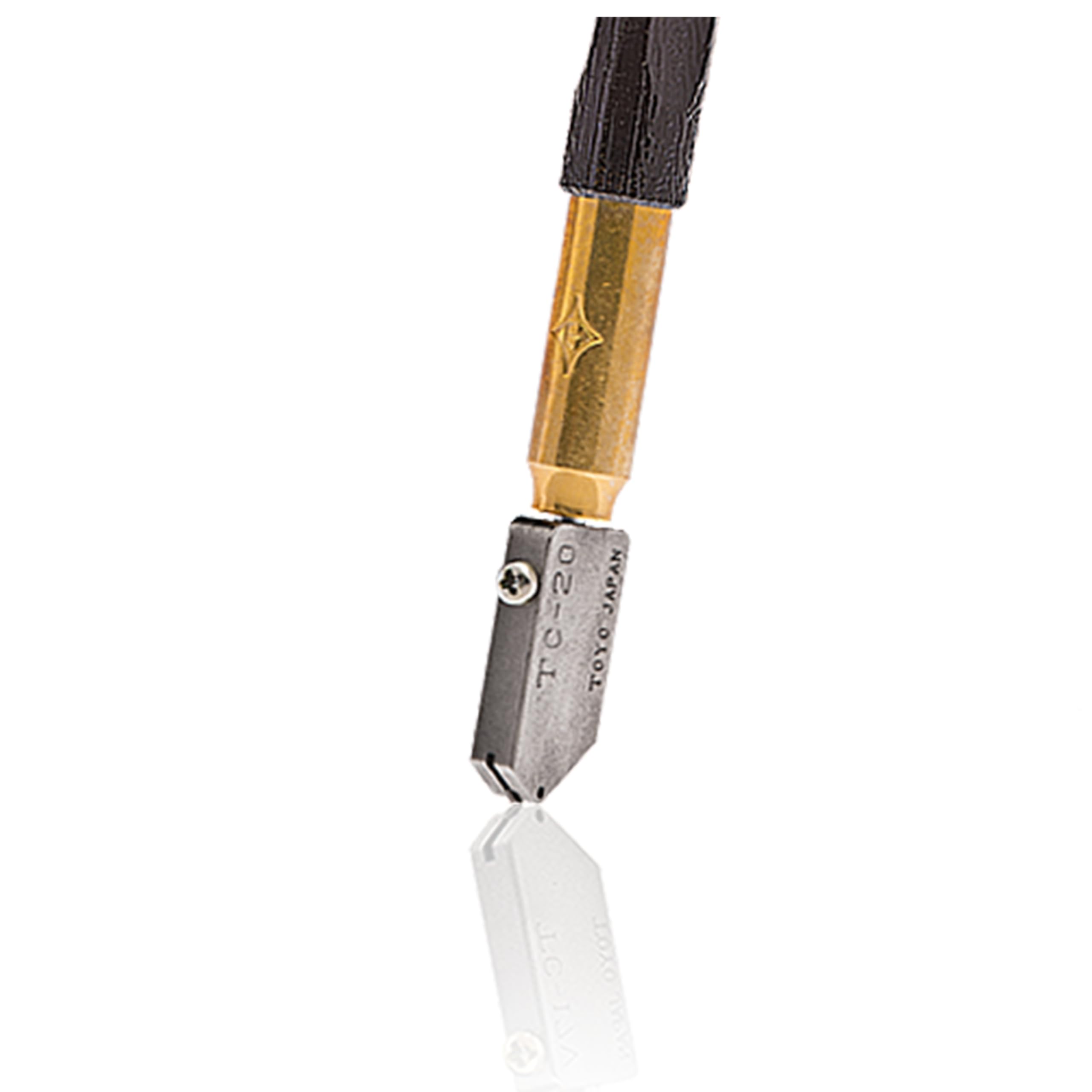 TOYO TC20 Dry Wheel Supercutter Glass Cutter with Straight Blade - Lightweight Woodgrain Handle for Smooth Cutting | Japanese-Made Glass Cutting Tool | Perfect for DIY Projects, Stained Glass & Home Renovations