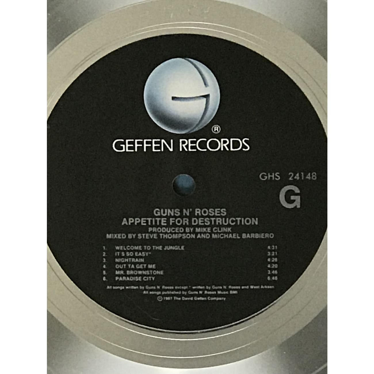 Guns N' Roses Appetite For Destruction RIAA 13x Multi Platinum Award Presented to Steven Adler - Rare Collectible for Music Memorabilia & Rock Band Fans - Perfect for Display in Music Studios, Man Caves & Rock Collections