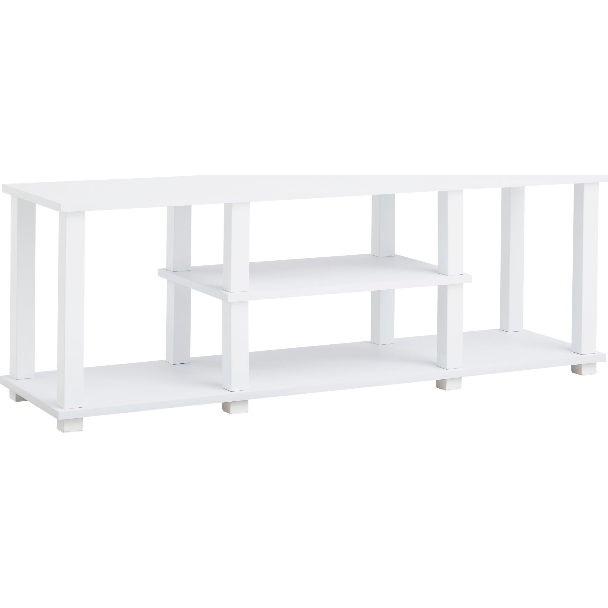 Baraga TV Stand for Flat Screen TVs - Modern White Entertainment Center with Storage Shelves - Perfect for Living Room, Bedroom & Home Theater Setup