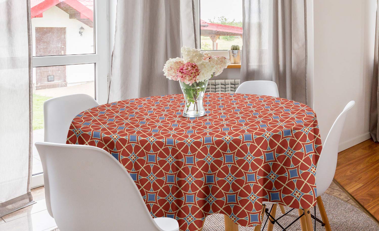 Ambesonne Asian Round Tablecloth 60
