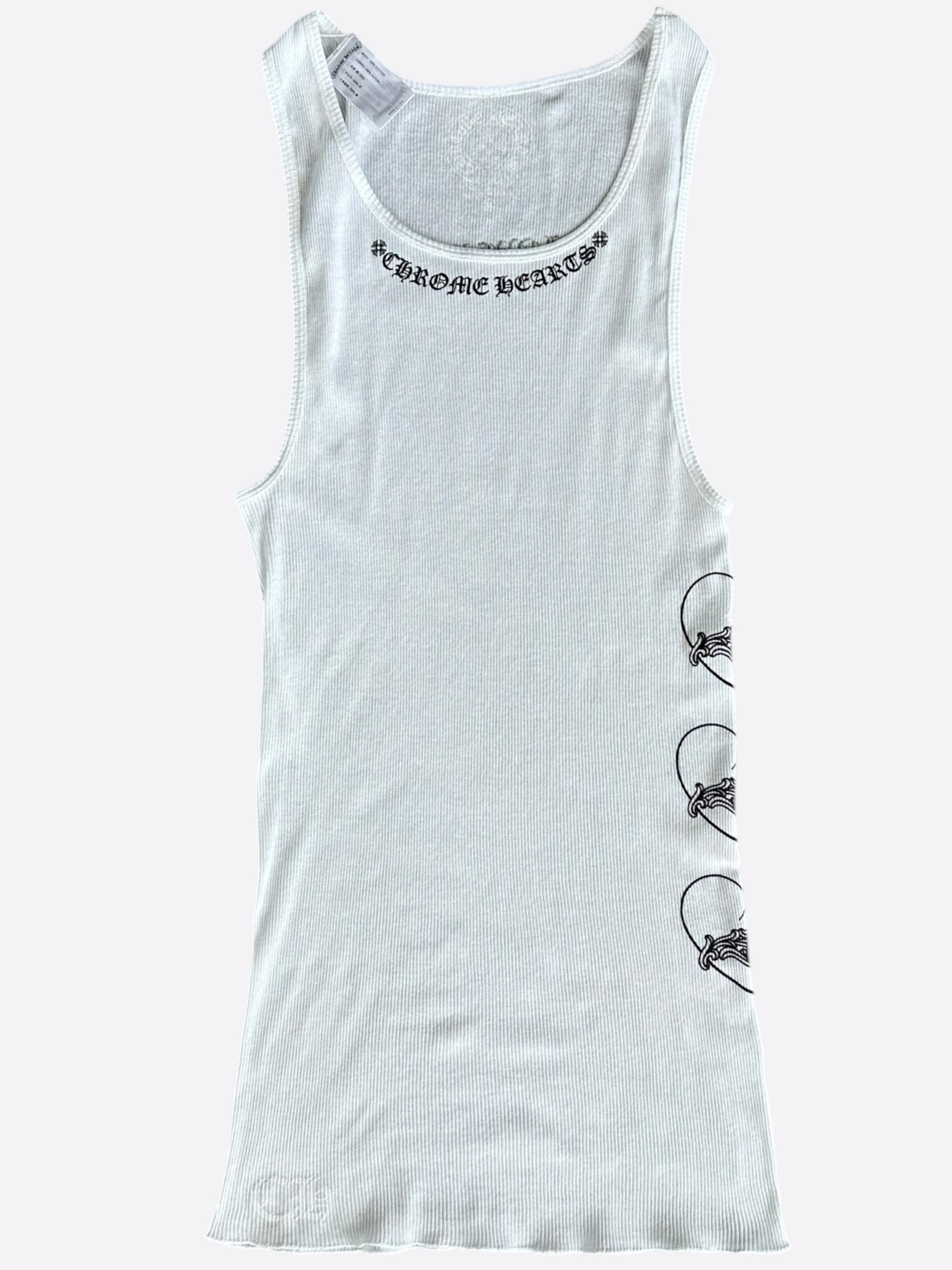 Chrome Hearts Love You Tank Top - White & Black Graphic Tee for Women | Trendy Streetwear & Casual Outfit Essential