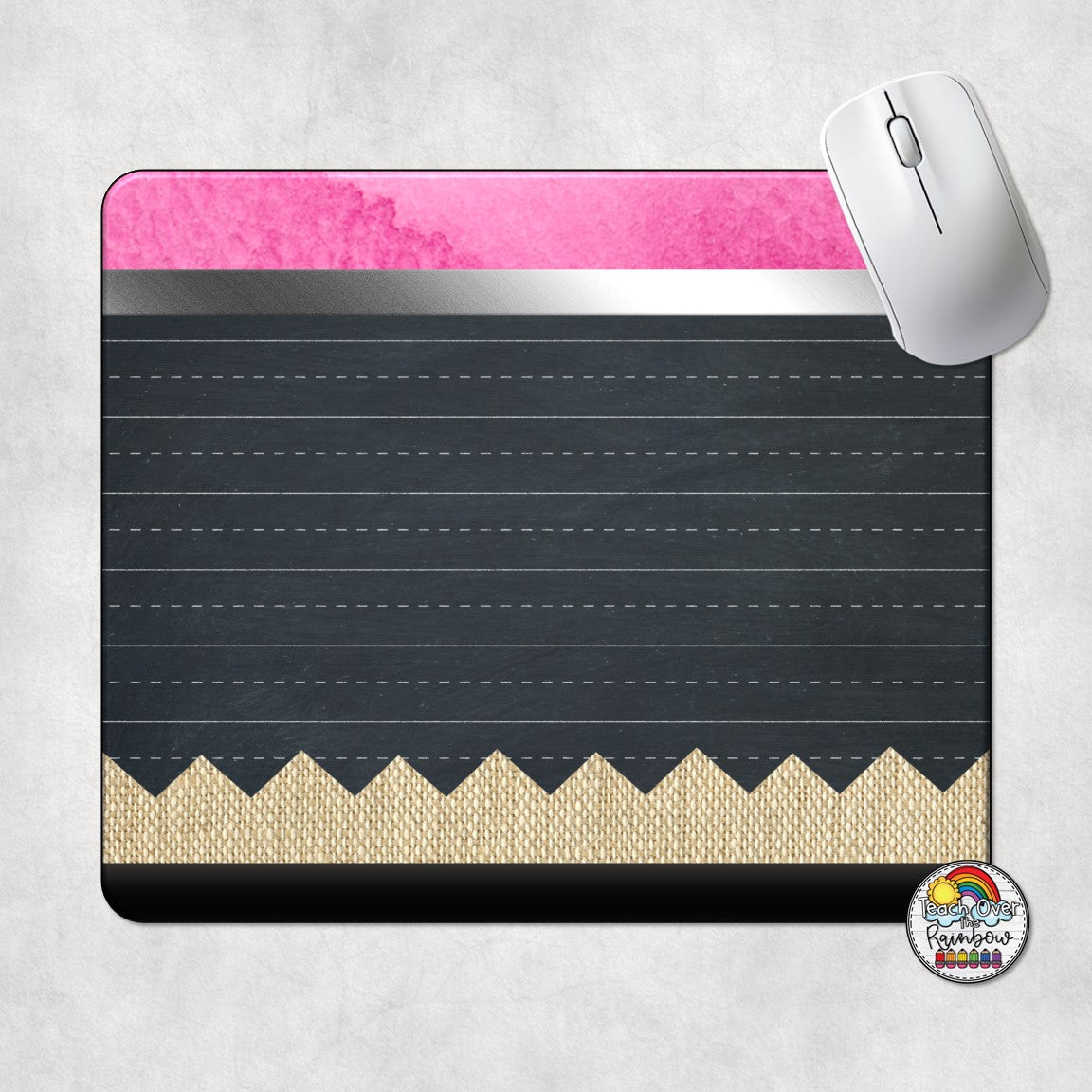 Non-Slip Chalkboard Mouse Pad with Pencil Holder - Ergonomic Desk Accessory for Office, Gaming & School Use