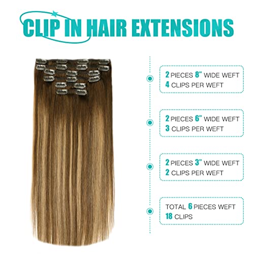 Premium Double Weft Clip-in Human Hair Extensions - 100% Remy Human Hair for Length & Volume | Perfect for Parties, Weddings & Everyday Styling