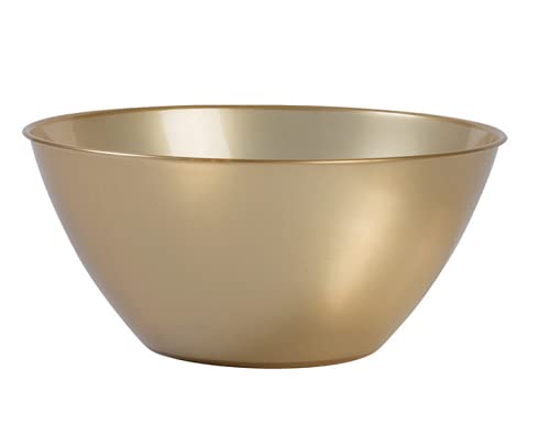 Gold Plastic Serving Bowl - 12oz Medium Size - Perfect for Parties, Picnics & Catering - Durable & Stylish Dishware - 1 Piece