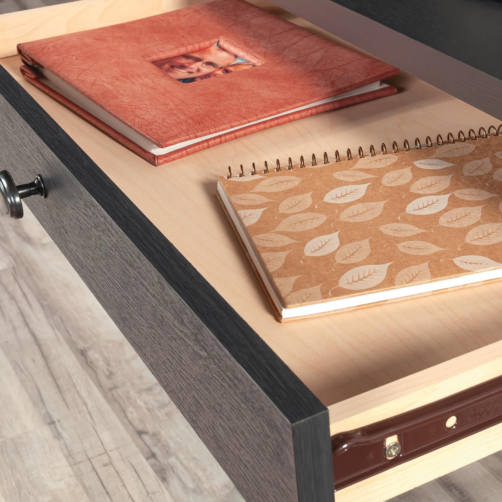 Sauder Raven Oak Finish Office Desk - Stylish and Functional Home Office Furniture for Work or Study