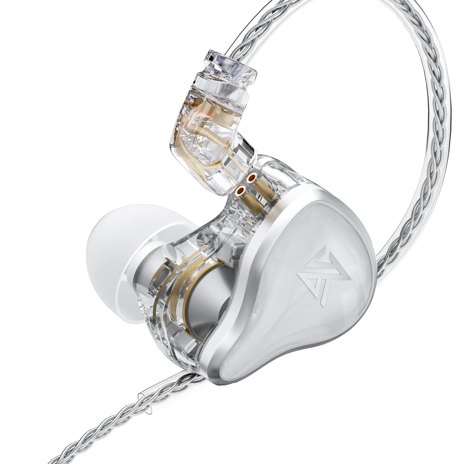 KZ ZAS 7BA+1DD Hybrid 16 Driver HiFi Bass In-Ear Monitor Headphones - Noise Cancelling Sport Earbuds for Gym, Running & Travel (No Mic, White)