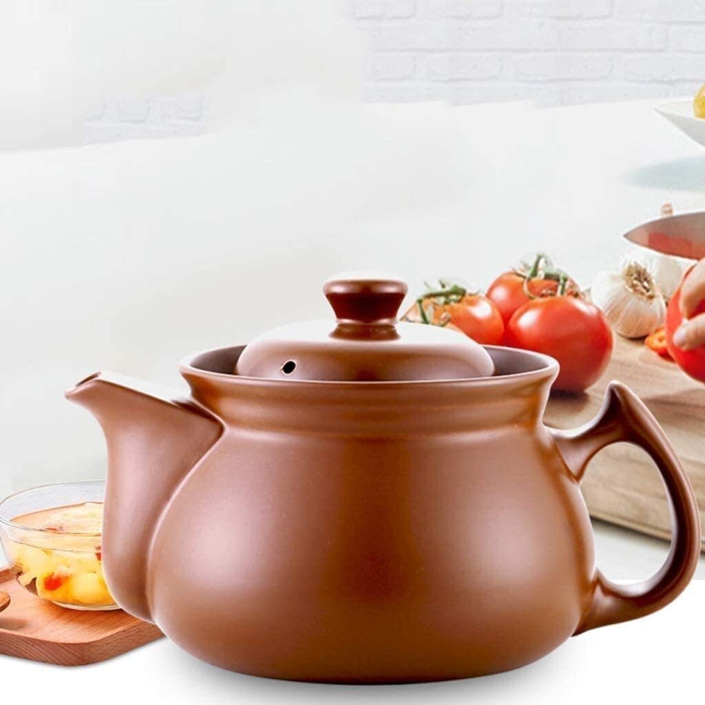 3L Ceramic Casserole Dish with Lid - Clay Pot Cookware for Healthy Cooking, Stewing & Chinese Herbal Medicine Preparation | Perfect for Home Kitchen, Herbal Decoction & Vintage Style Cooking