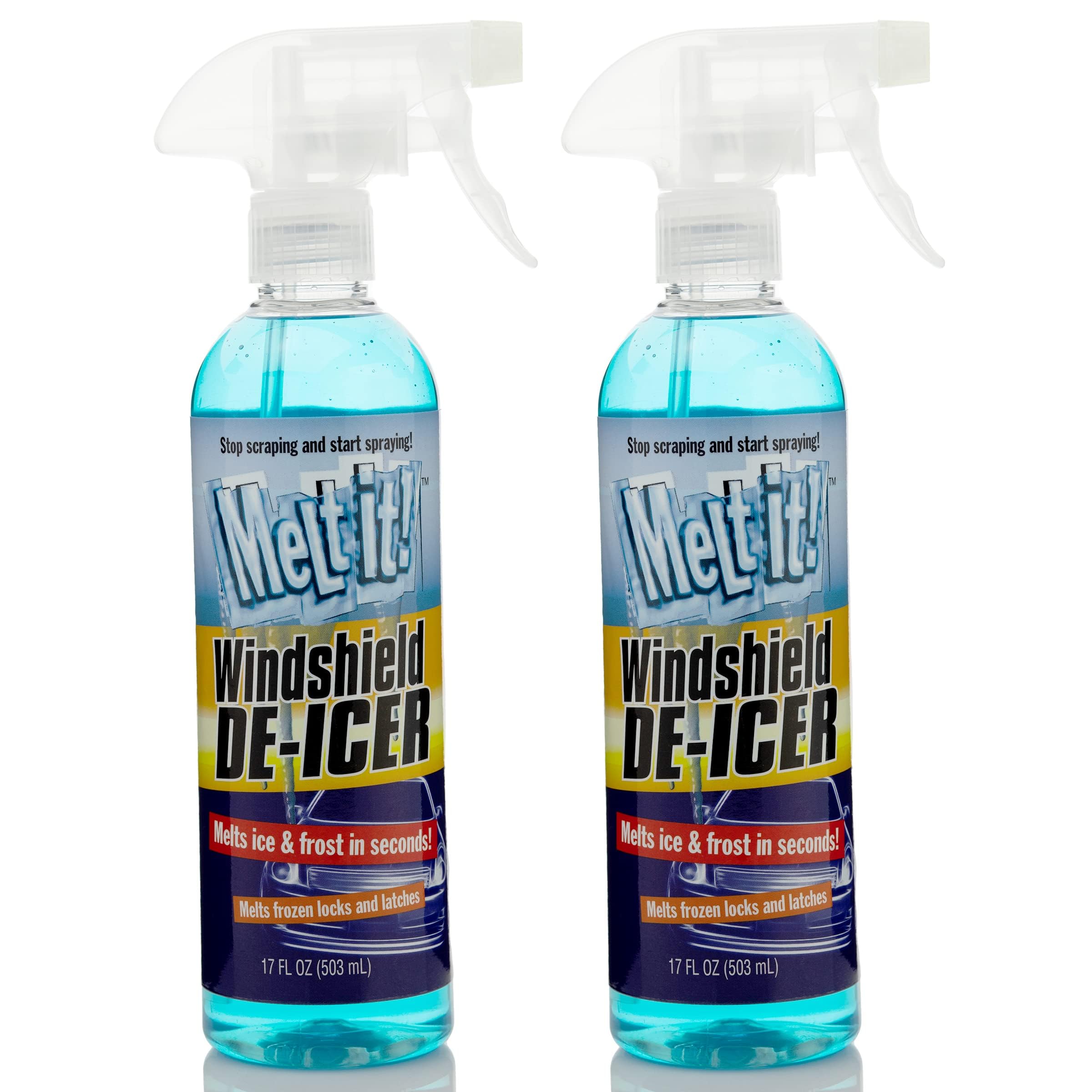 E·Z·R Windshield De-Icer – Fast-Acting Ice Melter for Cars (17 Fl Oz 2-Pack) | Instantly Removes Ice, Frost & Snow from Windshields, Windows, Mirrors & Locks | All-Season Winter Car Care Solution for Safe Driving in Cold Weather