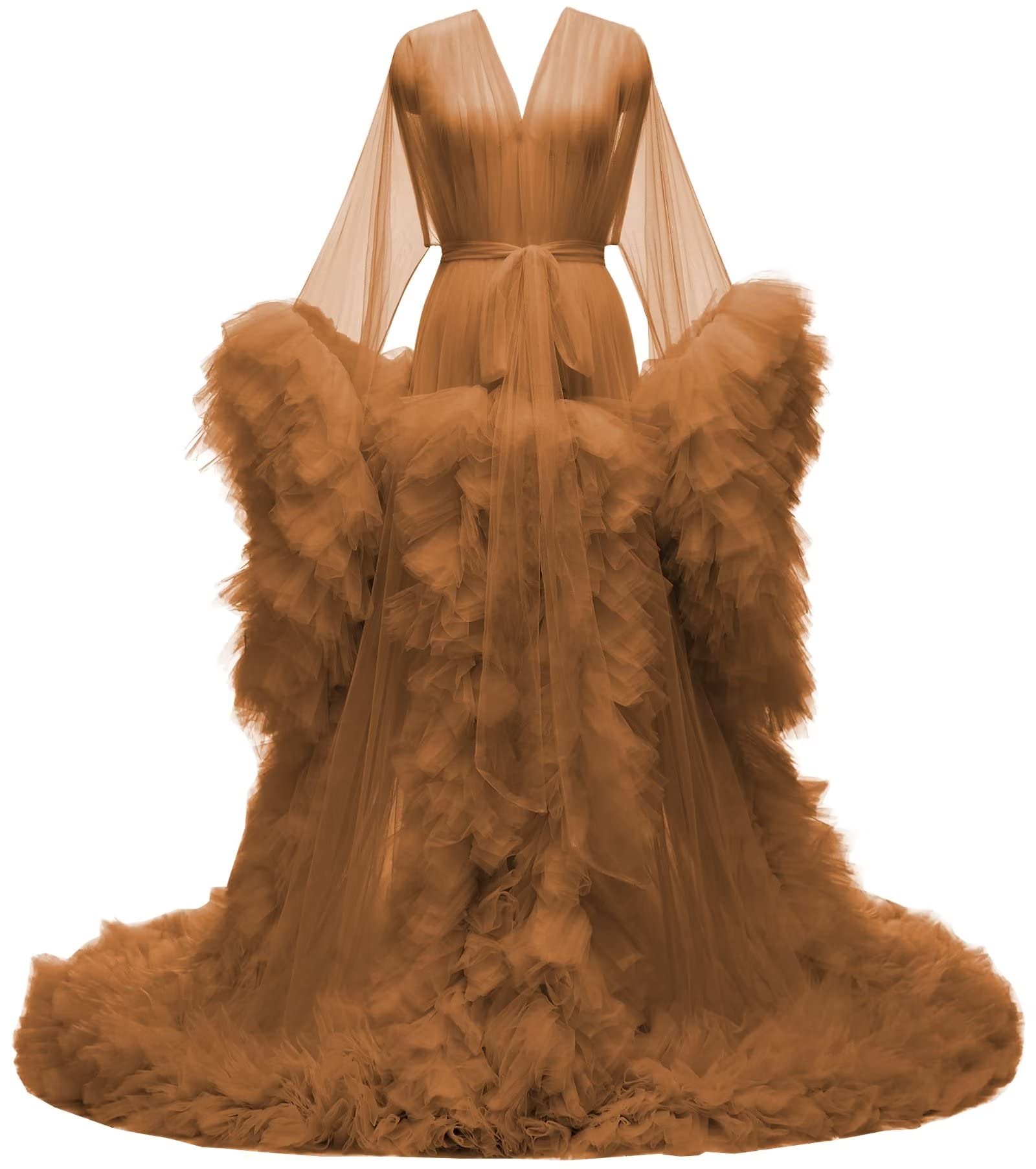 Elegant Tulle Maternity Dress for Baby Shower, Photoshoot & Wedding - Soft Bridal Robe & Sleepwear for Special Occasions
