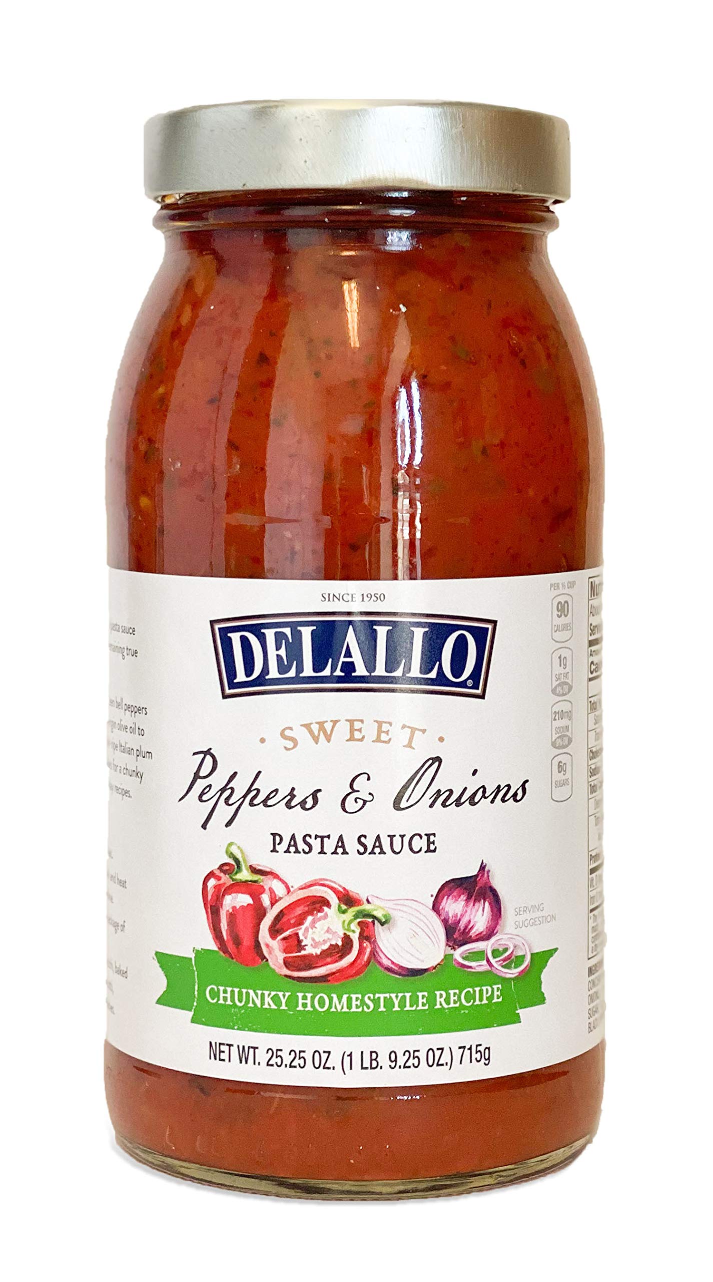 DeLallo Sweet Peppers & Onions Pasta Sauce - 3 Pack | Authentic Italian Tomato Sauce with Bell Peppers & Onions | Perfect for Pasta, Pizza & Italian Recipes | Quick & Easy Meal Solution