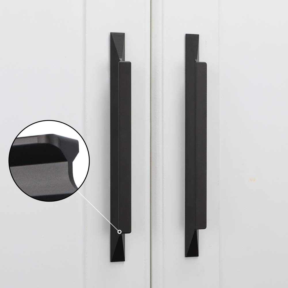 GoldenWarm 25 Pack Black Cabinet Handles 7.5 Inch Modern Drawer Pulls - Matte Finish Hardware for Kitchen Cabinets, Bathroom Vanity, Dresser & Wardrobe (192mm) - Durable & Stylish Home Upgrade