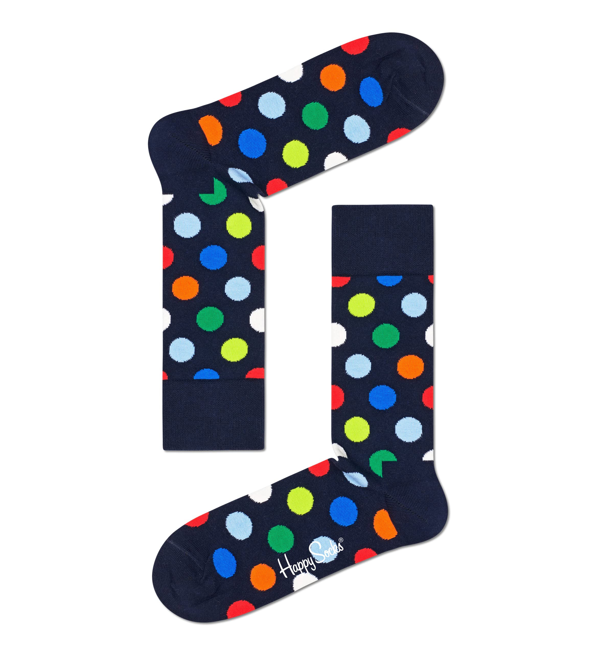 Happy Socks 4-Pack Classic Colorful Fun Socks for Women & Men - Black & Blue Striped Design - Perfect for Casual Wear, Gifts & Everyday Comfort