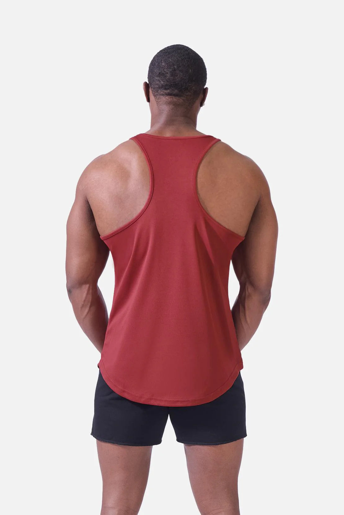 Jed North Men's Microfiber Dri-Fit Tank Top - Moisture Wicking Athletic Shirt for Workout & Running - Maroon Red Color