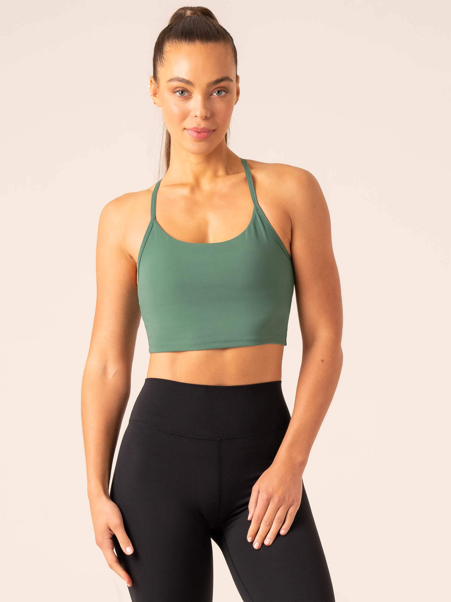Embody Compression Tank Bra for Women - Dark Green - Seamless Workout Top for Yoga, Running & Gym