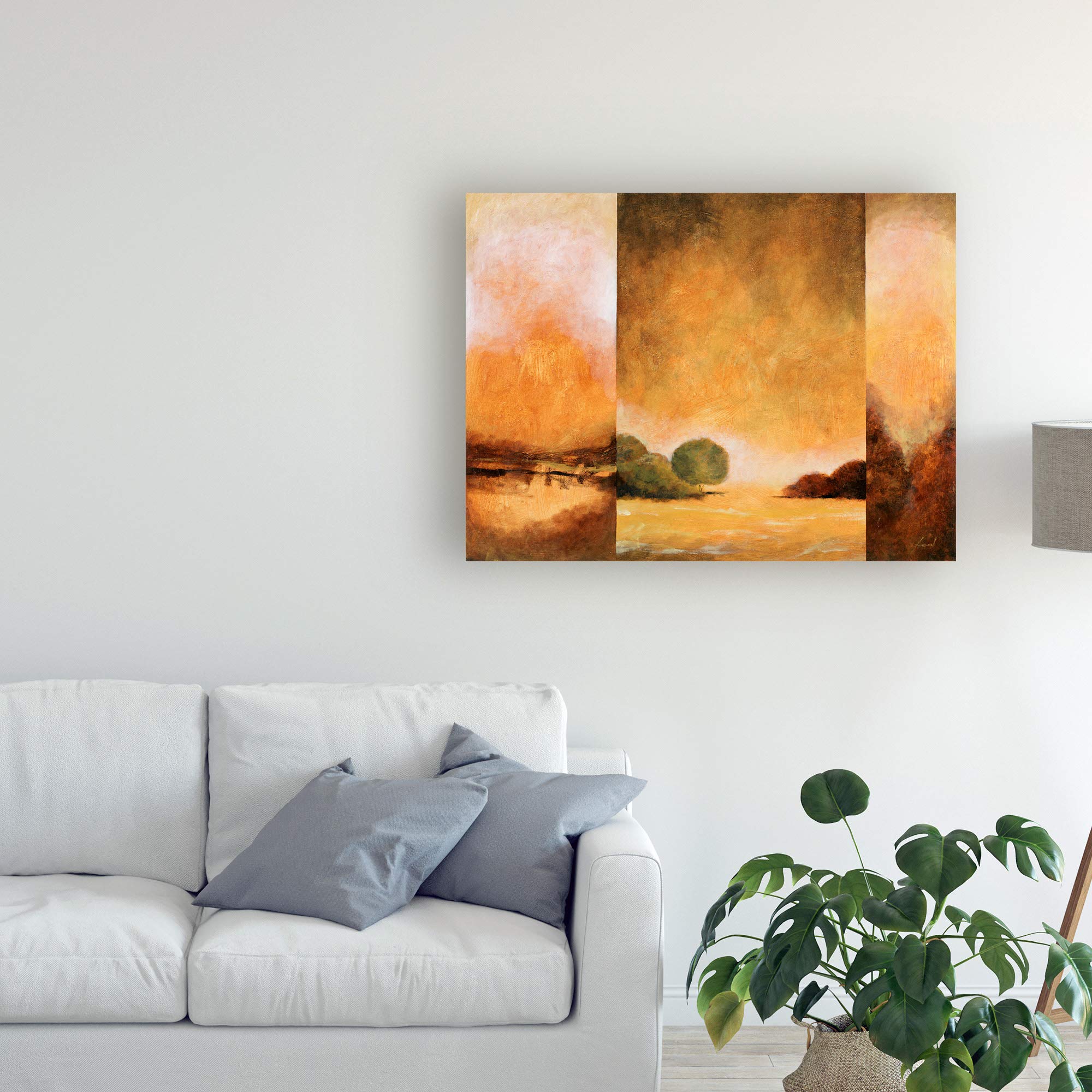 Pablo Esteban Three Panel Landscape 1 - 35x47 Framed Wall Art Print | Modern Canvas Painting for Living Room, Bedroom & Office Decor