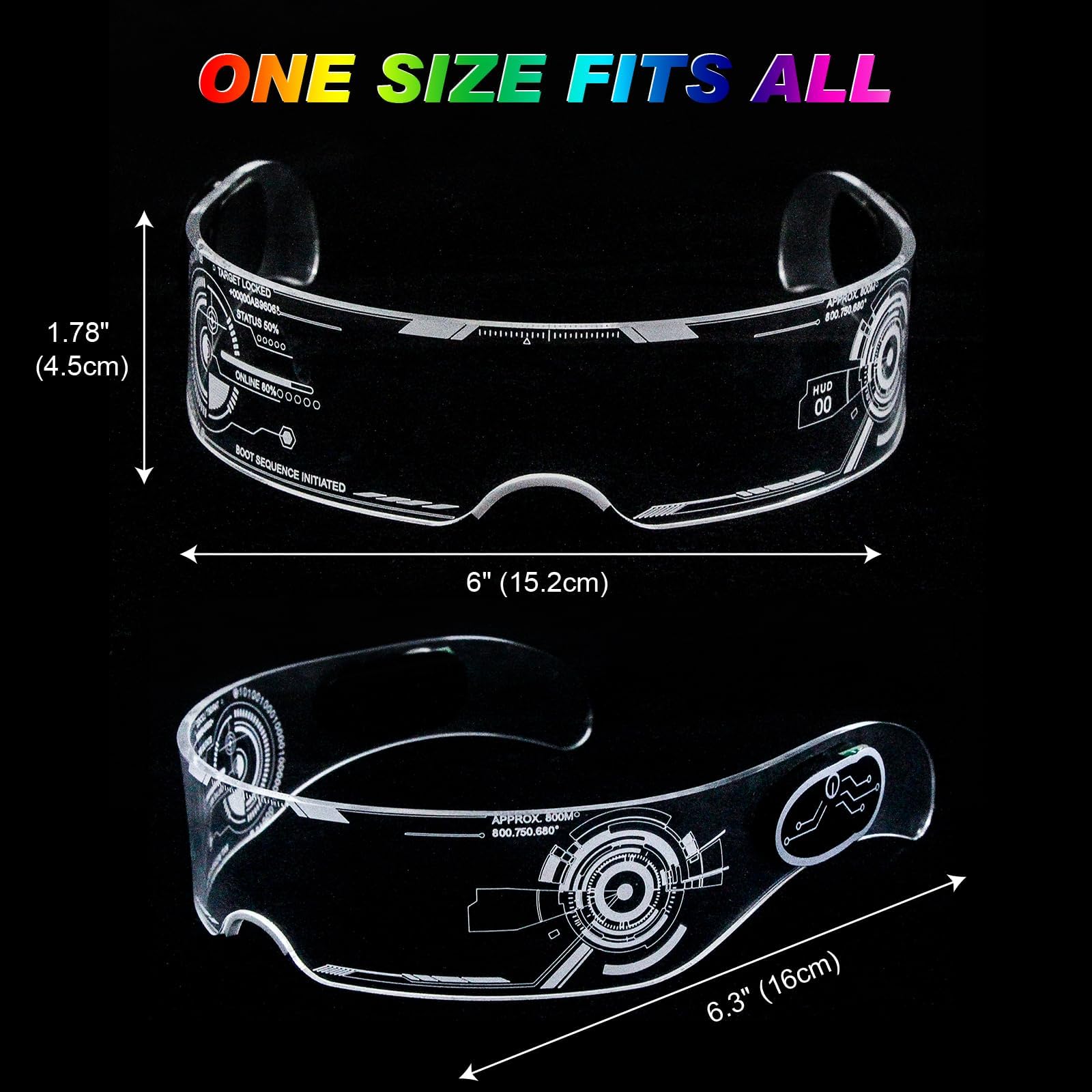 Cyberpunk LED Light Up Glasses for Adults - Futuristic Cosplay & Rave Party Accessory